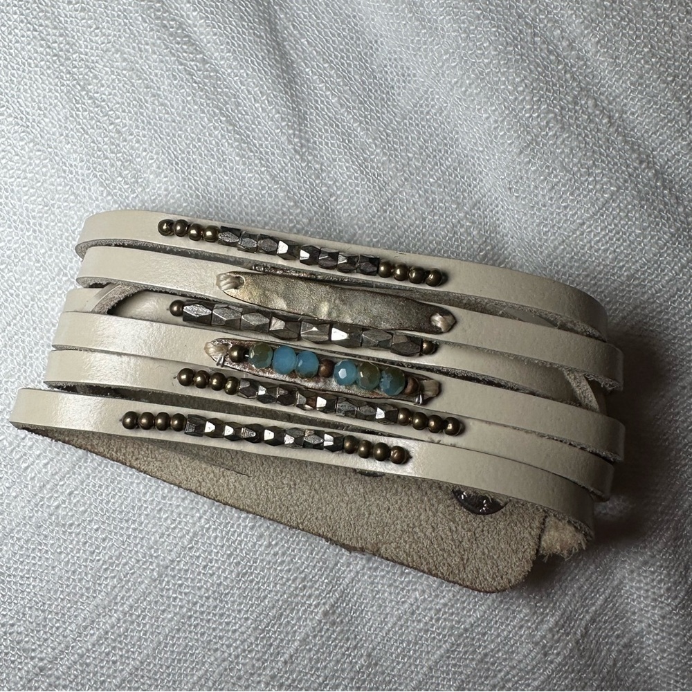 Nakamol leather beaded bracelet